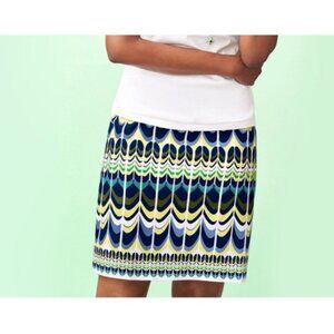 Talbots Skirt 12 Lined Multicolor Stretch Cotton Straight Washable Colorful
